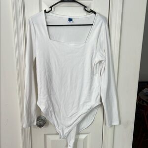 XL White Long Sleeve Bodysuit